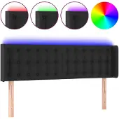 vidaXL Hoofdbord LED 147x16x78/88 cm kunstleer zwart