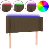 vidaXL Hoofdbord LED 103x16x78/88 cm stof donkerbruin