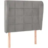 vidaXL Hoofdbord met randen 103x23x118/128 cm fluweel lichtgrijs