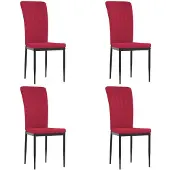 vidaXL Eetkamerstoelen 4 st fluweel wijnrood