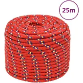 vidaXL Boottouw 14 mm 25 m polypropyleen rood