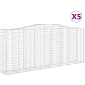 vidaXL Schanskorven 5 st gewelfd 400x50x160/180 cm ijzer