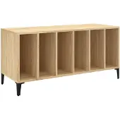 vidaXL Platenkast 100x38x48 cm bewerkt hout sonoma eikenkleurig