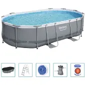 Bestway Power Steel Zwembadset ovaal 488x305x107 cm