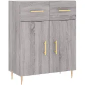 vidaXL Dressoir 69,5x34x90 cm bewerkt hout grijs sonoma eikenkleurig