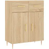 vidaXL Dressoir 69,5x34x90 cm bewerkt hout sonoma eikenkleurig