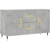 vidaXL Dressoir 100x36x60 cm bewerkt hout betongrijs