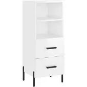 vidaXL Dressoir 34,5x34x90 cm bewerkt hout hoogglans wit
