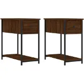 vidaXL Nachtkastjes 2 st 30x60x60 cm bewerkt hout bruin eikenkleur