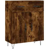 vidaXL Dressoir 69,5x34x90 cm bewerkt hout gerookt eikenkleurig