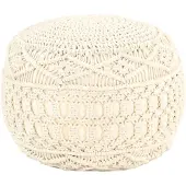 vidaXL Poef macramé handgemaakt 45x30 cm katoen