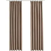 vidaXL Gordijnen verduisterend met haken 2 st 140x245 cm taupe