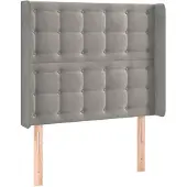 vidaXL Hoofdbord met randen 103x16x118/128 cm fluweel lichtgrijs