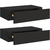 vidaXL Wandschappen 2 st met lade 40x23,5x10 cm MDF zwart