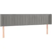 vidaXL Hoofdbord met randen 163x16x78/88 cm fluweel lichtgrijs
