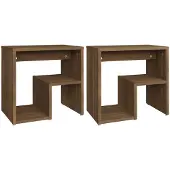 vidaXL Nachtkastjes 2 st 40x30x40 cm bewerkt hout bruin eikenkleur