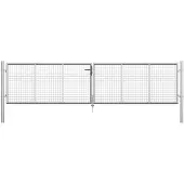 vidaXL Tuinpoort gegalvaniseerd staal 400x75 cm zilver