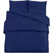 vidaXL Dekbedovertrekset 135x200 cm microvezel marineblauw
