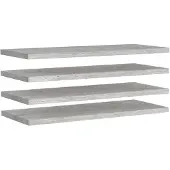 vidaXL Wandschappen zwevend 4 st 90x23,5x3,8 cm MDF betongrijs