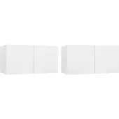 vidaXL Tv-hangmeubelen 2 st 60x30x30 cm wit