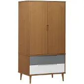 vidaXL Kledingkast MOLDE 90x55x175 cm massief grenenhout bruin