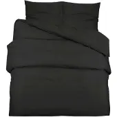 vidaXL Dekbedovertrekset lichtgewicht 135x200 cm microvezel zwart