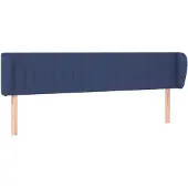 vidaXL Hoofdbord met randen 183x23x78/88 cm stof blauw