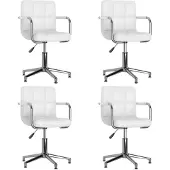 vidaXL Eetkamerstoelen draaibaar 4 st kunstleer wit