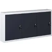 vidaXL Gereedschapskast voor aan de wand metaal grijs en zwart