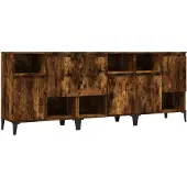 vidaXL Dressoirs 3 st 60x35x70 cm bewerkt hout gerookt eikenkleurig