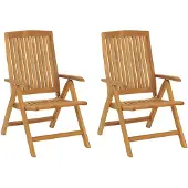 vidaXL Tuinstoelen 2 st verstelbaar massief teakhout