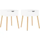 vidaXL Nachtkastjes 2 st 40x40x56 cm bewerkt hout hoogglans wit