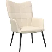 vidaXL Relaxstoel stof crèmekleurig