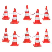 vidaXL Kegelset met ketting 10 m rood en wit