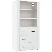 vidaXL Hoge kast bewerkt hout wit