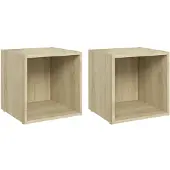 vidaXL Tv-meubelen 2 st 37x35x37 cm bewerkt hout sonoma eikenkleurig