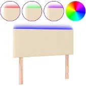vidaXL Hoofdbord LED 80x5x78/88 cm stof crèmekleurig