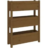 vidaXL Plantenbak 77x25x104,5 cm massief grenenhout honingbruin