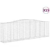 vidaXL Schanskorven 15 st gewelfd 400x50x120/140 cm ijzer
