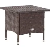 vidaXL Theetafel 50x50x47 cm poly rattan bruin