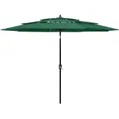 vidaXL Parasol 3-laags met aluminium paal 3 m groen