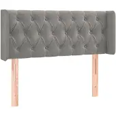 vidaXL Hoofdbord met randen 93x16x78/88 cm fluweel lichtgrijs