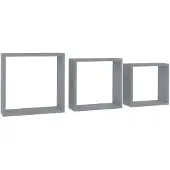 vidaXL Wandschappen kubus 3 st MDF grijs