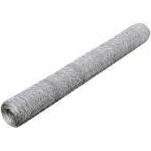 vidaXL Kippengaas 25x0,5 m gegalvaniseerd staal zilverkleurig