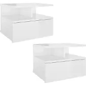 vidaXL Nachtkastjes 2 st 40x31x27cm bewerkt hout hoogglans wit
