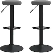 vidaXL Barkrukken, 2 stuks, donkergrijs, fluweel