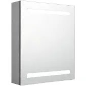 vidaXL Badkamerkast met spiegel en LED 50x14x60 cm betongrijs