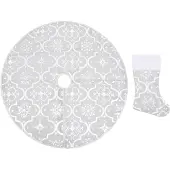 vidaXL Kerstboomrok luxe met sok 90 cm stof wit