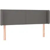 vidaXL Hoofdbord met randen 147x16x78/88 cm kunstleer grijs