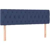 vidaXL Hoofdborden 160x7x78/88 cm stof blauw